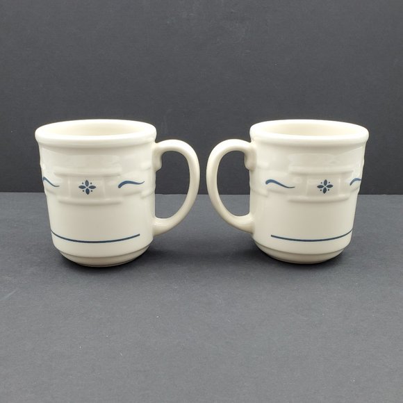 Longaberger Woven Traditions Classic Blue Mugs Longaberger Heritage Blue Mugs - Picture 3 of 6
